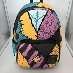 Loungefly Patchwork Mini Backpack in Teal, Yellow, Pink & Black